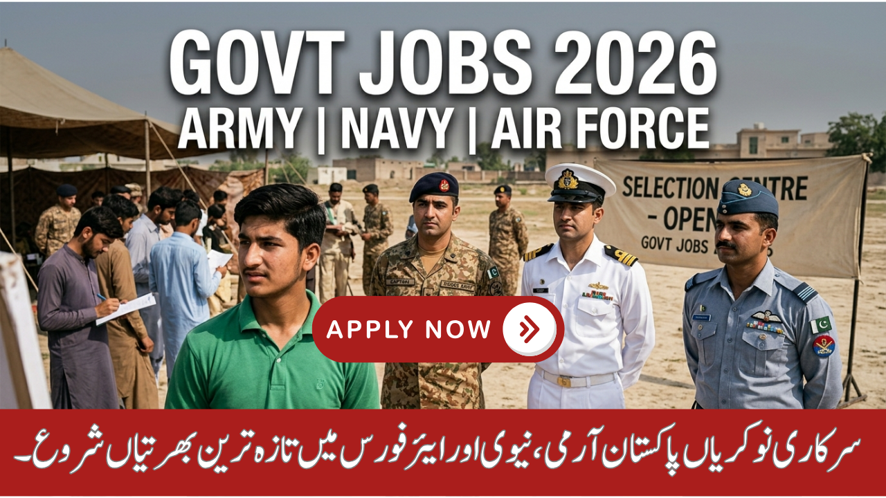 govt jobs Pakistan 2026Remove term: Pakistan Army jobs Pakistan Army jobsRemove term: Pakistan Navy jobs Pakistan Navy jobsRemove term: Pakistan Air Force jobs Pakistan Air Force jobsRemove term: defence jobs Pakistan defence jobs PakistanRemove term: latest government jobs latest government jobsRemove term: army recruitment 2026 army recruitment 2026
